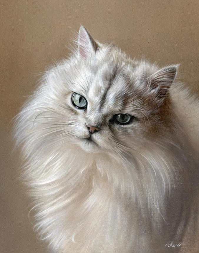 Oil cat painting of Samson, a hand-painted artwork by Nicholas Beall