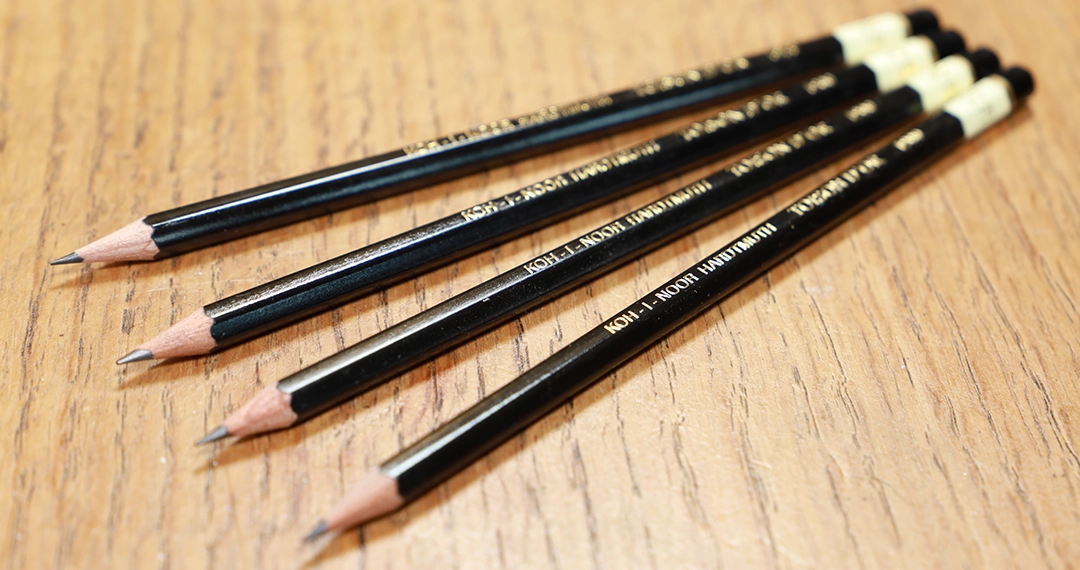 Koh-I-Noor professional graphite pencils currently being evaluated for detailed pencil pet portrait work