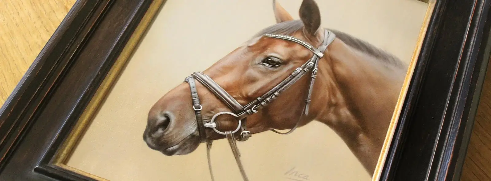 Various traditional oil pet portraits by Nicholas Beall, highlighting his artistic style