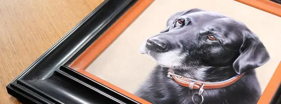 Various traditional oil pet portraits by Nicholas Beall, showcasing different styles and subjects