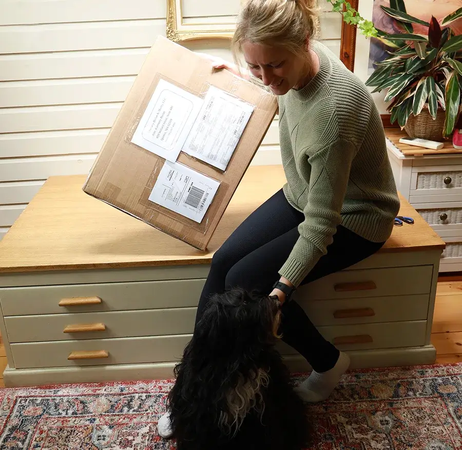 Package ready for courier collection