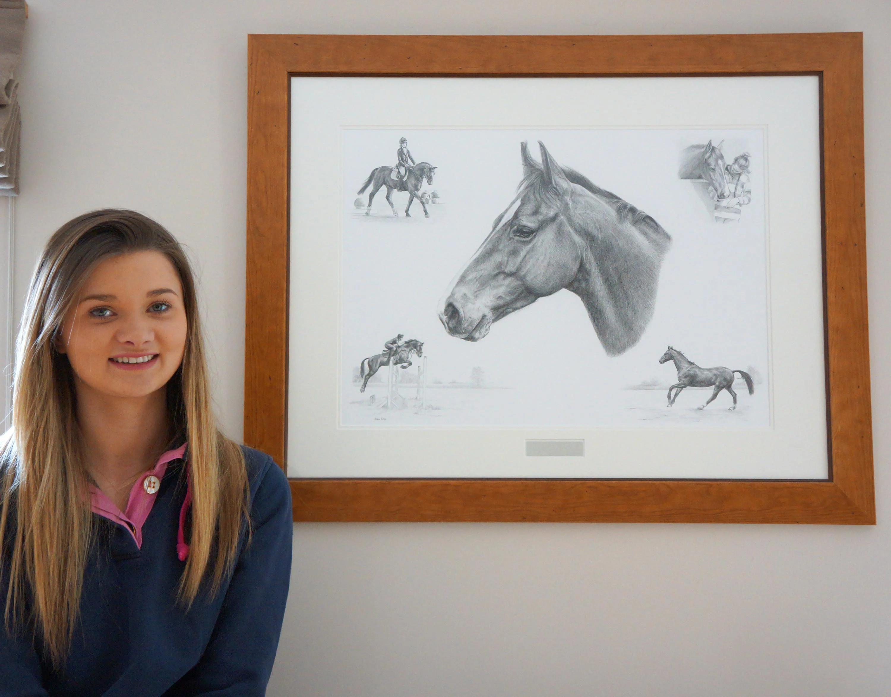 Close-up of a classic pencil drawing of dogs by Melanie Phillips, highlighting intricate detail.