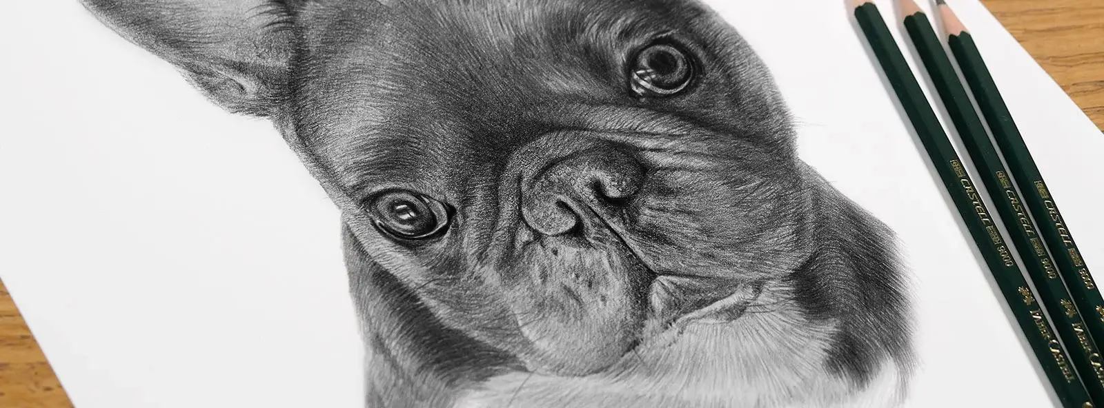 Hand-drawn pencil portraits by Melanie Phillips.