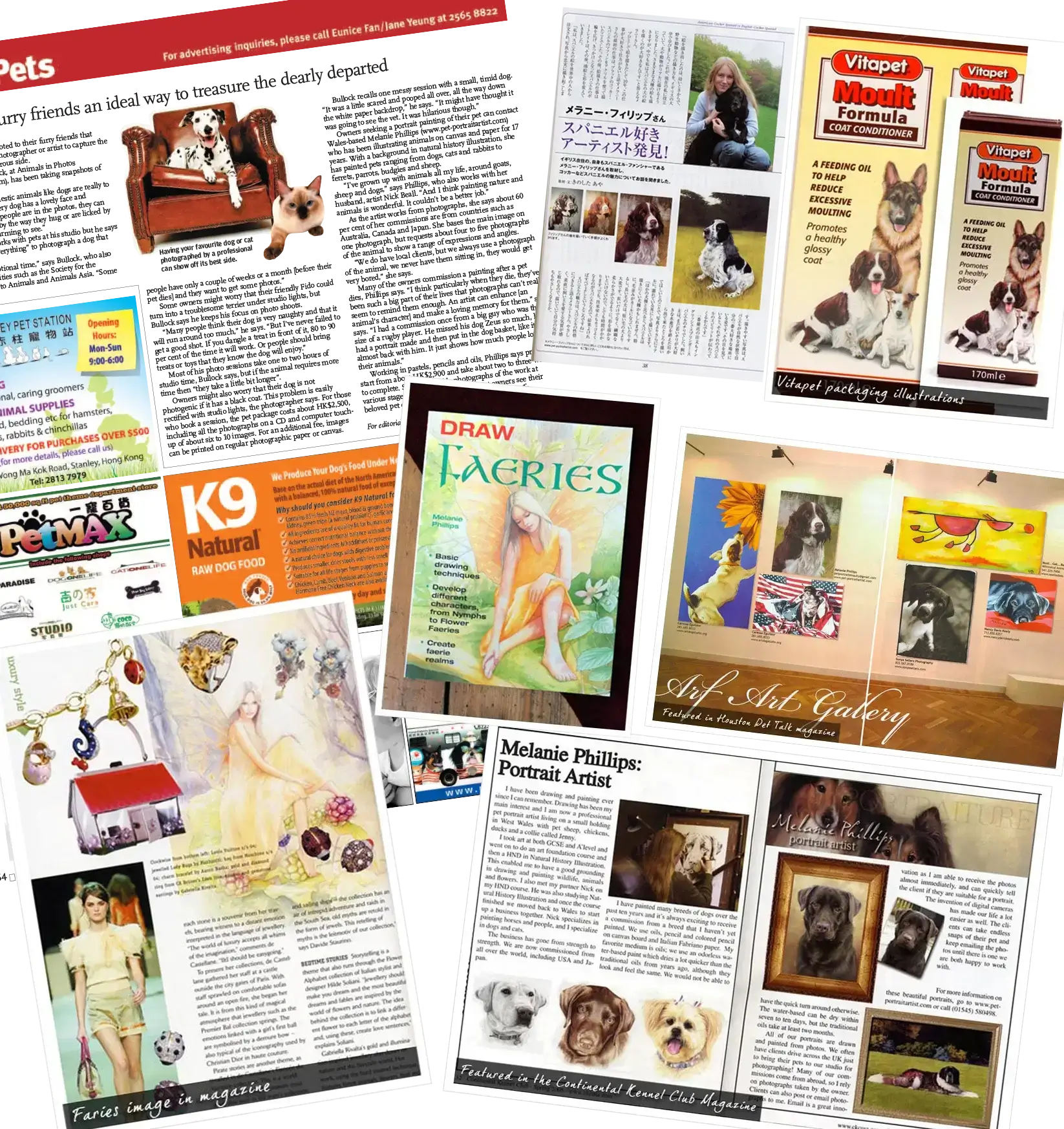 Pet Portraits press for our business and packaging illustration