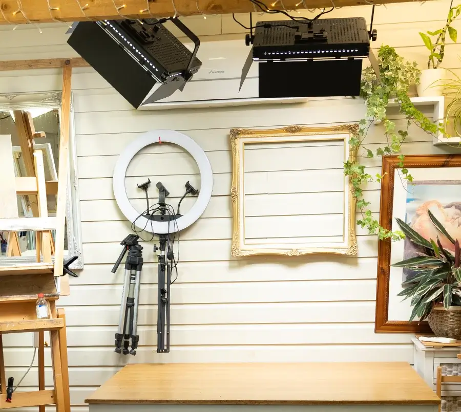 Photography setup in studio