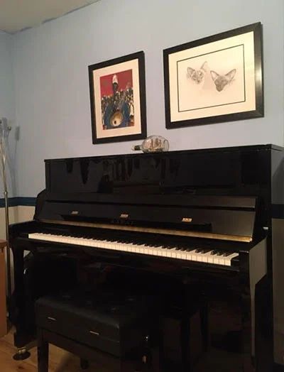 Two cat portraits beautifully displayed on a wall, capturing the subjects' likeness, as admired by client Will.