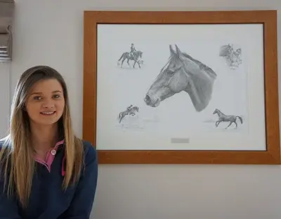 A carefully packaged pet portrait, awaiting Olivia's arrival and the exciting moment of unveiling.